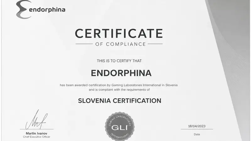Endorphina Perluas Jangkauan dengan Sertifikasi di Pasar Slovenia